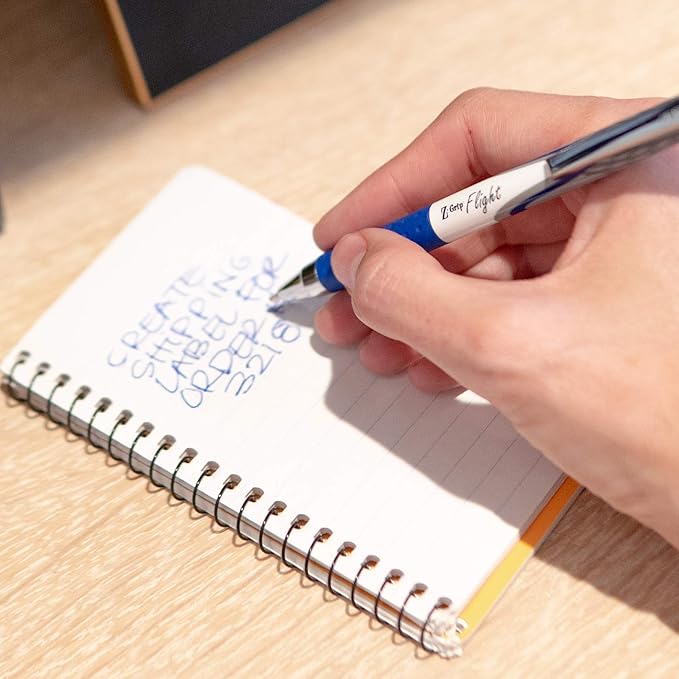 Zebra Pen Z-Grip Flight Retractable Ballpoint Pen, Bold Point, 1.2mm, Blue Ink, 18-Pack (21218)