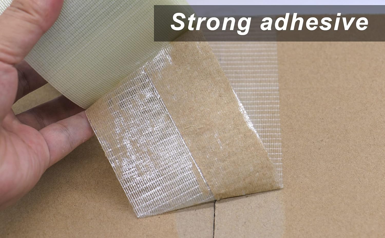 BOMEI PACK Fiber Reinforced Packing Tape, Clear Bi Directional Filament Strapping Tape 3Inch x 55yds 6.7Mil, Total 110yds