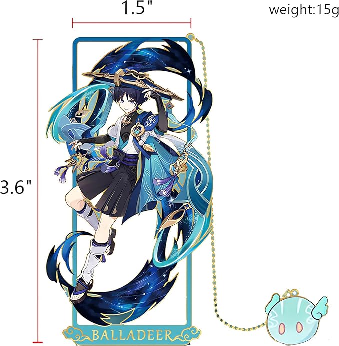 Balladeer with Chain Original Genshin Impact Metal Bookmark - Collect All Your Favorite Characters!