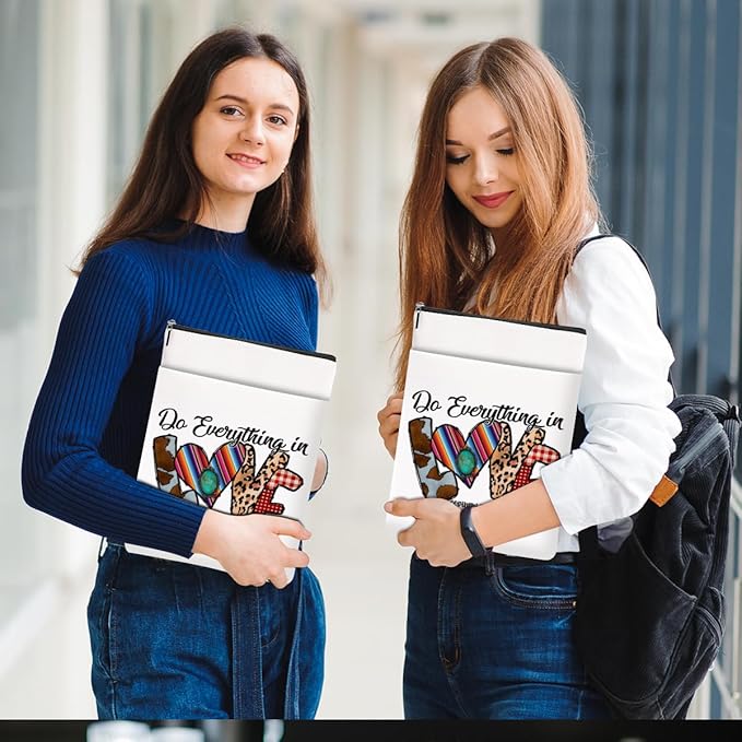 Inspirational Western Faith Christian Gifts Book Sleeve Book Cover Religious Cowgirl Accessories for Women Speech Therapy Graduation Christmas Birthday Book Lovers Gifts Book Protector with Zipper