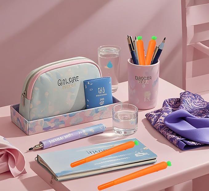 YYaaloa 12pcs Carrot Gel Ink Pens 0.5 mm Black Ink Novelty Pens for Child, Women Coworkers Kids Office School Home Wedding Bridal Shower Gifts Party Supplies (Carrot pens 12pcs)