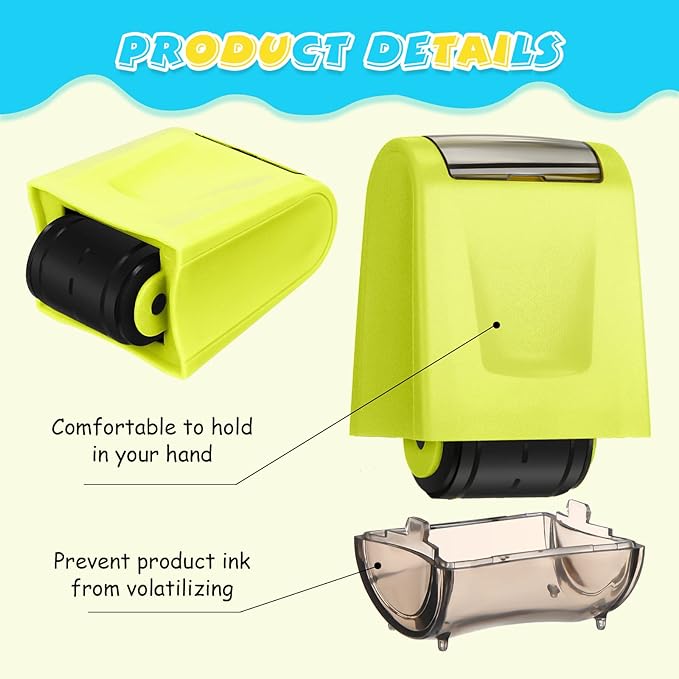 Sherr 2 Handwriting Line Stamp Roller Dashed Handwriting Lines Practice Roller Stamp for Kids, Teachers Kindergarten Education Classroom Back to School Need(2.72 x 2.44 x 1.54 Inch,Green)