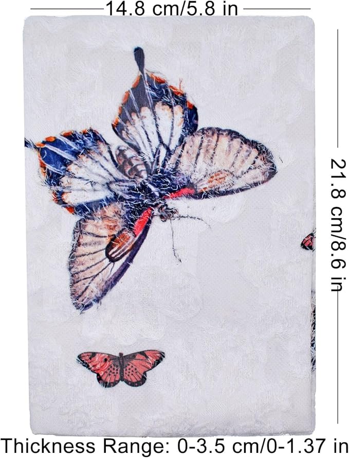 BLBMH Butterfly Book Covers for Paperbacks Book Cover Fit for 5.5x8.5 inch Adjustable Book Sleeve Cover for A5 Books Softcover Protector for Notebook Bible - Beige