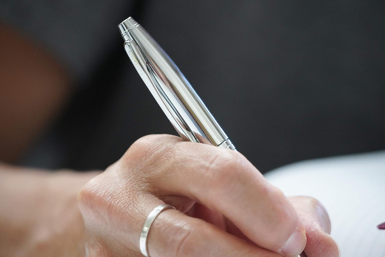 Cross Calais Refillable Ballpoint Pen Presented in a Luxury Gift Box - Medium Point, Black Ink, Polished Chrome