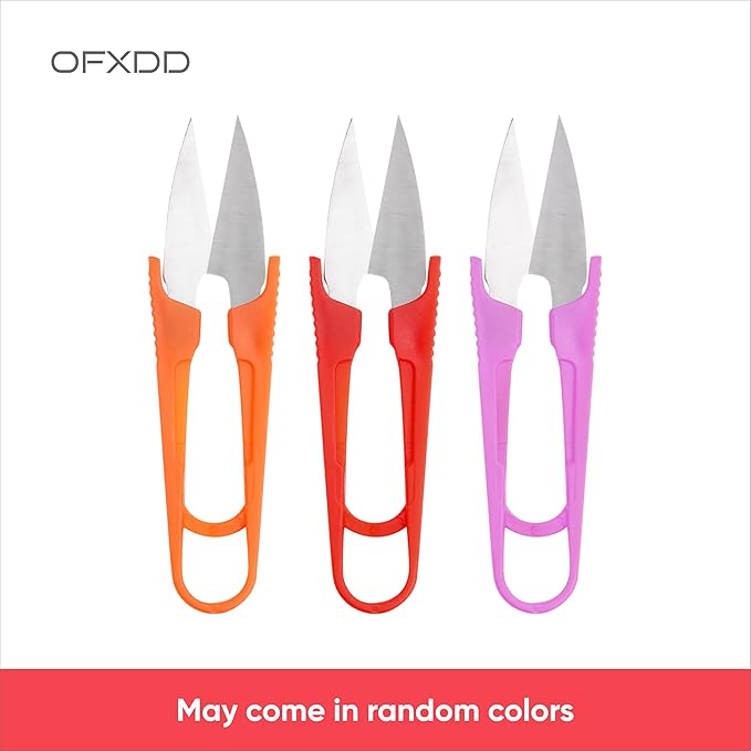 Thread Snips for Sewing - Thread Cutter/Clippers U Shape - Sewing Scissors Small - Thread Nippers/Trimming, Yarn Scissors for Knitting, Stitch - Mini DIY Supplies, Plastic Handle, 2 Pcs