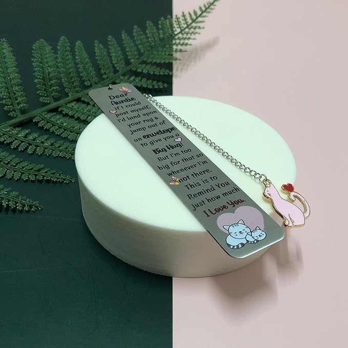 Aunt Bookmarks Christmas Gift Bookmark Aunty Birthday Present I Love You Happy Retirement Appreciate Love Quotes Engraved Thanksgiving Keepsakes Best Auntie Mothers Day Gifts Ideas from Niece Nephew