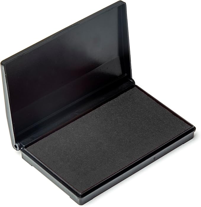 Ink Pad for Rubber Stamps, Stamp Pad for Clear Impression Stamping, Quality Felt Pad Black Ink, Red Ink, Blue Ink (Black, S (2 * 3.5))