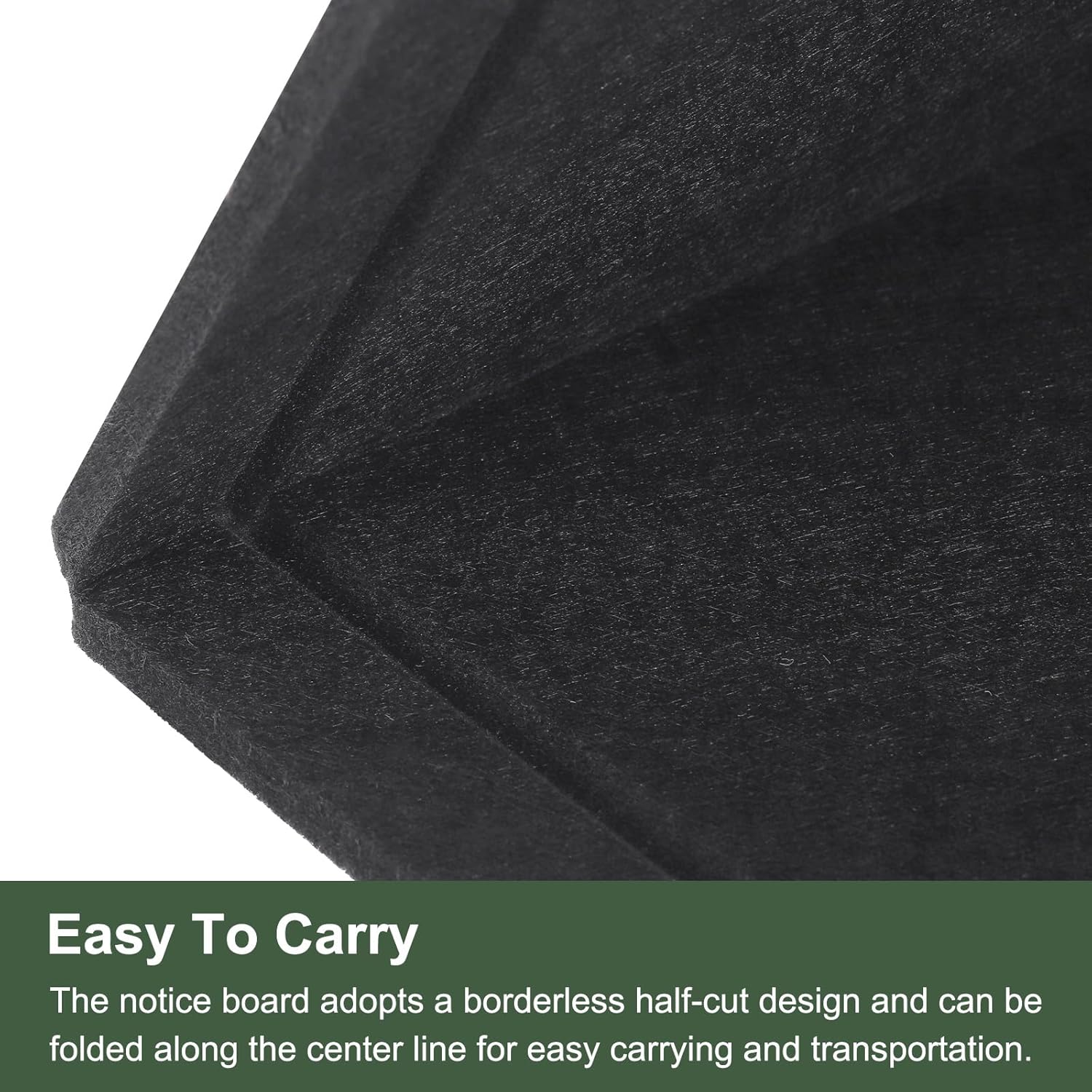 YOKIVE Felt Bulletin Board, 35 x 17.5 -Inch Foldable Decorative Pin Board Self Adhesive Felt Cork Board with 20 Pushpins, Great for Wall, Photo Display, Paste Note, Schedule(Black)