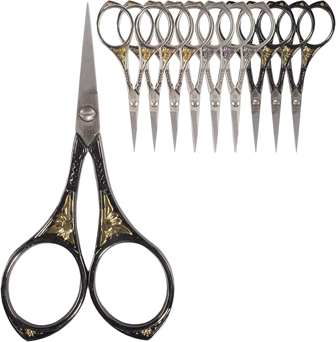 JubileeYarn Sun Motif Embroidery Craft Scissors - Assortment - 9 Scissors