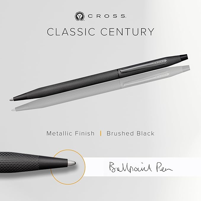 Cross Classic Century Refillable Ballpoint Pen, Medium Ballpen, Includes Premium Gift Box - Brushed Black