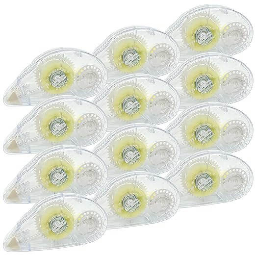 Glue Runner Permanent, Double Sided Adhesive Scrapbook Runner Tape Roller, 0.3-inch by 360-Inch, Permanent Adhesive Dots Roller Applicator - 12 Packs White