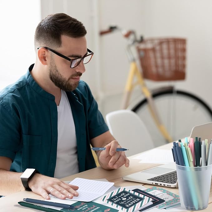 Funrous 32 Pcs Motivational Quote Pens Inspirational Notepads Mini Journal with Ballpoint Pen Small Notebooks Gift Set for Men Women Coworkers, Adult Party Favors Prizes Gift Bulk(Floral)