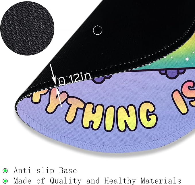 Gctriki Gradient Dumpster on Fire Mouse Pad, Cute Round Mouse Pads for Desk, Funny Purple Mousepad for Laptop Gaming, Stitched Edge Non-Slip Rubber Base, Cute Office Desk Accessories Decor for Women