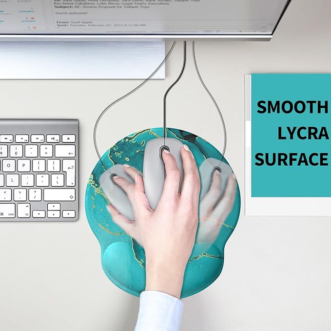 eulps Mouse Pad with Wrist Rest, Comfortable Computer Mousepad with Gel Wrist Support Smooth Surface and Non-Slip PU Base for Pain Relief, Laptop, Office & Home (Calm Lake)