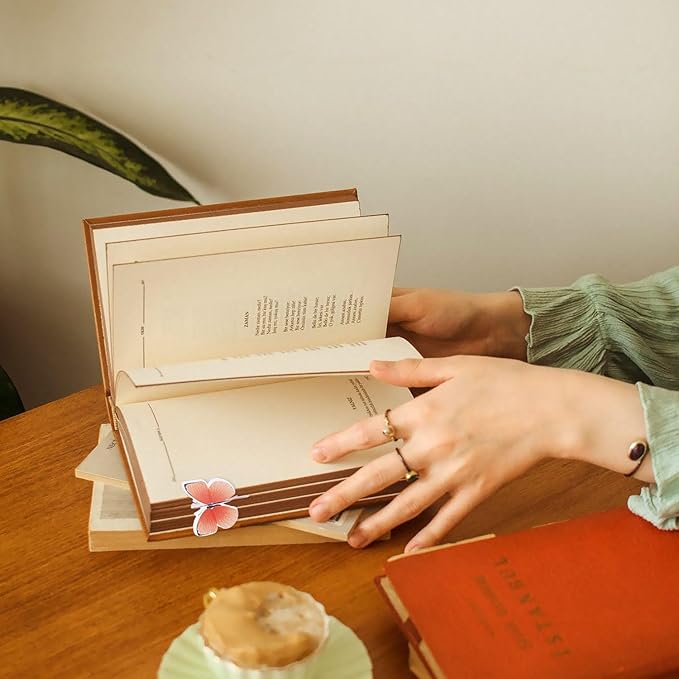 Honbay 28PCS Cute Butterfly Bookmark Paper Butterfly Book Page Markers for Students Reading Present Office Stationery or Classroom Gifts (14 Styles)