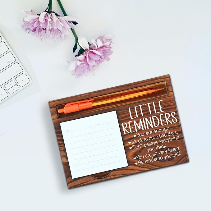 Inspirational Motivational Gifts Little Reminders Gifts for Women Men, Mental Health Gifts for College Positive Daily Affirmations Cheer Up Gifts Office Self-Stick Note Pad Holders SD132