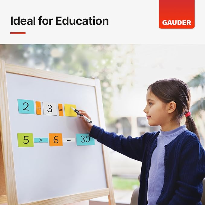 GAUDER Magnetic Dry Erase Labels | 90x Magnetic Labels (3 Inches x 1 Inch) | Dry Erase Magnets for Classroom, Whiteboard and Blackboard