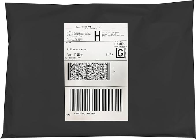 Colored Poly Mailers Pack of: Be creative with your packaging with Colored mailers (Black, 9" x 12" pack of 1000)