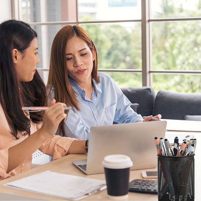 Zonon 12 Pieces Inspirational Pens Bulk Easter Basket Stuffers Motivational Quotes Ballpoint Pens with Stylus Tip Inspirational Gifts for School Office Teachers(Morandi,Bible Style)