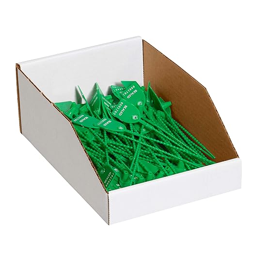 Partners Brand PBINMT815 Open Top Bin Boxes, 8" x 15" x 4 1/2", Oyster White (Pack of 50)