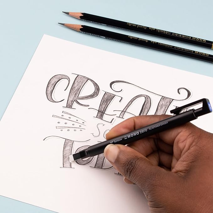 Tombow 57317 Mono Zero Eraser Value Pack, Rectangle 2.5mm. Precision Tip Pen-Style Eraser with Refill