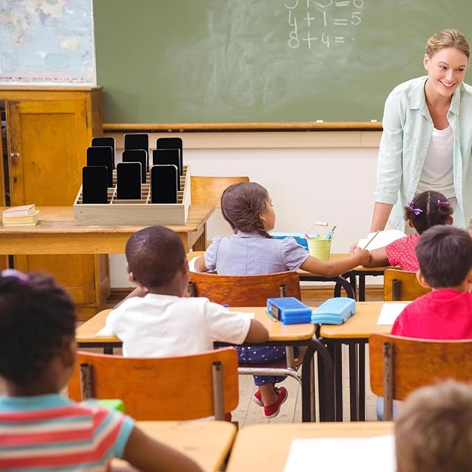 Wooden 30-Grid Cell Phones Storage Box Desktop Mobile Phone Holder Organizer for Office School Classroom (30-Grid)