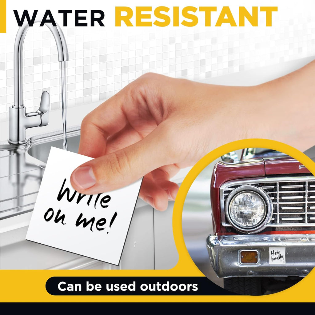 Dry Erase Magnetic Labels - Reusable Sticky Notes - Magnetic Notepads for Refrigerator - Dry Erase Magnetic Sheets - Blank Magnet Stickers to Write On - Magnets for Whiteboard Classroom Fridge