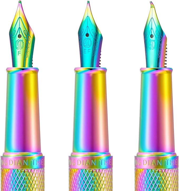 Set of 3 Hong Fountain Pen Rainbow Nibs (Fine, Extra Fine and Bent Nib) for Black Forest 1850, 1851, M2, 1843, 6013, 517D, 517S, 525,H1, H3, A3, 1843 and 920 Series
