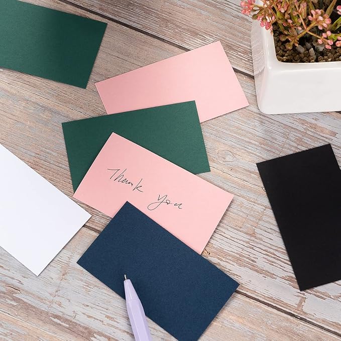 100 Pack Thick Paper Cardstock Blank Heavy Cards Stock for Invitations, Greeting Cards Making, Postcards, Photos, 250GSM Thick Paper (Pink, 3x5 inches)