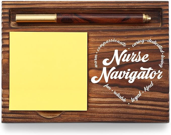 Nurse Navigator Gift Sticky Note Holder Wooden, Thank You Gifts for Nurse Navigator Nursing National Nurses Week, Appreciation Gifts for Healthcare Patient Care Self-Stick Note Pad Holders TZP36