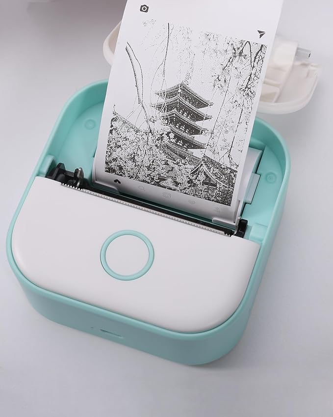 Memoking T02 Mini Printer Paper Holder - Compatible with Phomemo M02 Portable Printer, Sticker Paper Bracket, White
