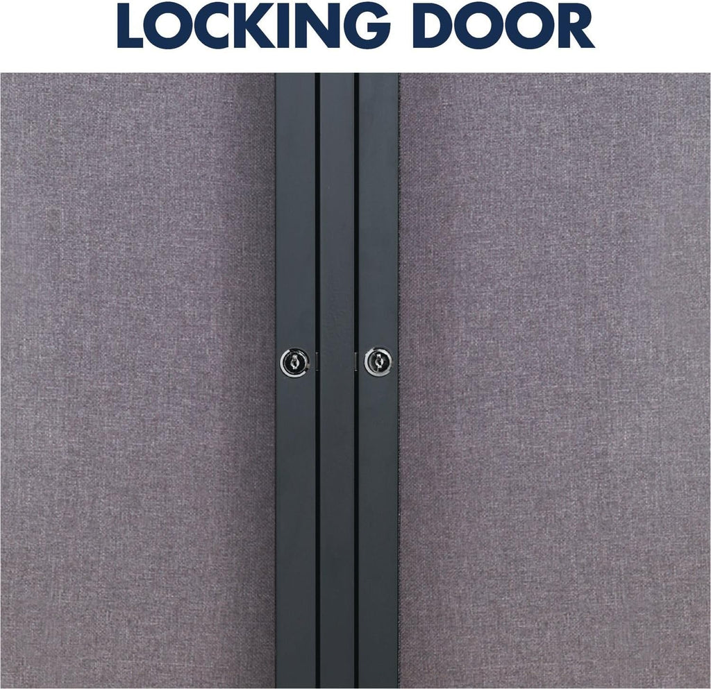 Quartet Enclosed Radius Fabric Bulletin Board, 6' x 4', 3 Door, Graphite Frame (2367L)