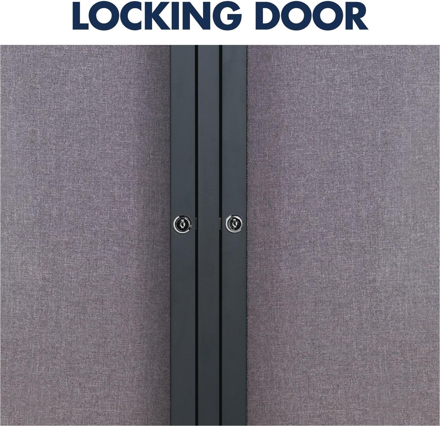 Quartet Enclosed Radius Fabric Bulletin Board, 6' x 4', 3 Door, Graphite Frame (2367L)