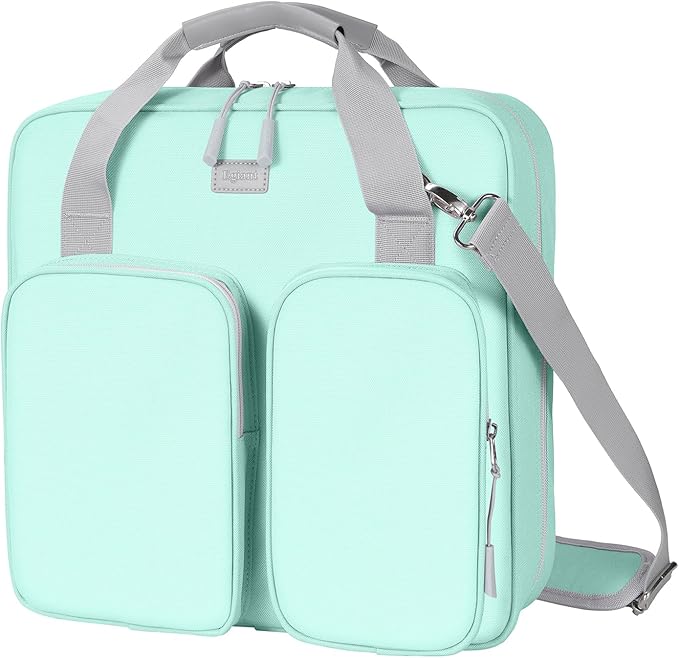 3 Inch 3 Ring Zipper Binder with Shoulder Strap & Handle & Multi-Pocket - 3" Binder with Zipper for School, Compatible with 13-Inch MacBook/Tablet -Patent Design Light Blue