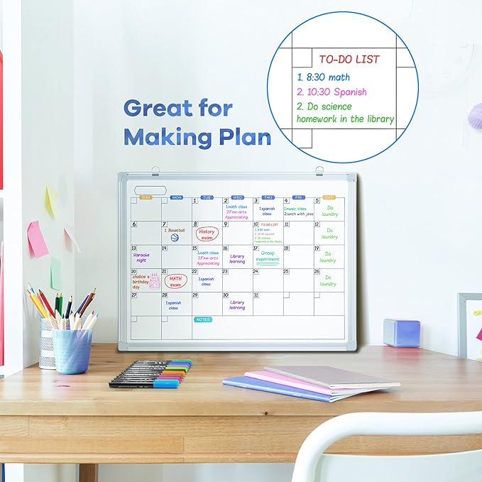 maxtek Dry Erase Markers Ultra Fine Tip, 0.7mm, Low Odor, Assorted Colors, 12 Count, Whiteboard Markers for Planning Whiteboard, Calendar Boards, Back to School Supplies