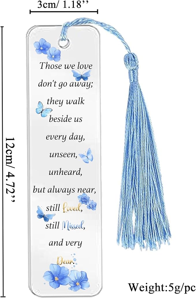 Gifts for Women Men Memorial Butterfly Shape Acrylic Bookmark Sympathy Gifts Now She Flies with Butterflies Plaques Remembrance Present in Memory of Loved Gifts Sympathy Reminder for Loss of Lved One