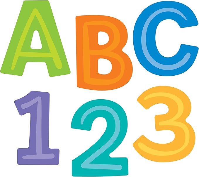 Carson Dellosa 76 pc Modern Decor Bulletin Board Letters Pack, Colorful Letters, Numbers, Symbols, and Punctuation Cutout