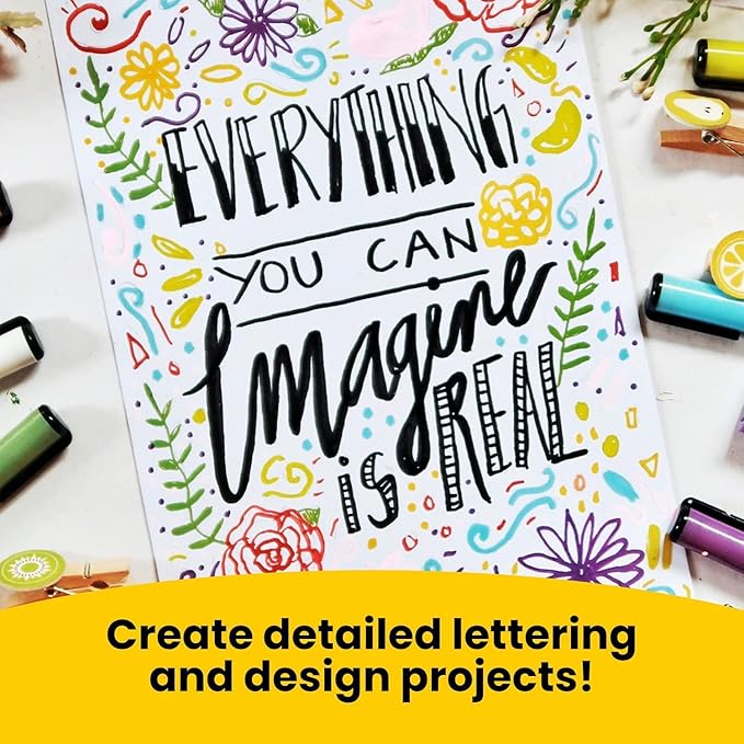 Chalk Markers Fine Tip (10 Pack, 1mm Extra Fine Point) - Neon Liquid Chalk Pens for Blackboards, Chalkboard, Bistro, Car Windows, Dry Erase Boards, Glass - Thin, Wet Erase, Erasable Chalkboard Markers