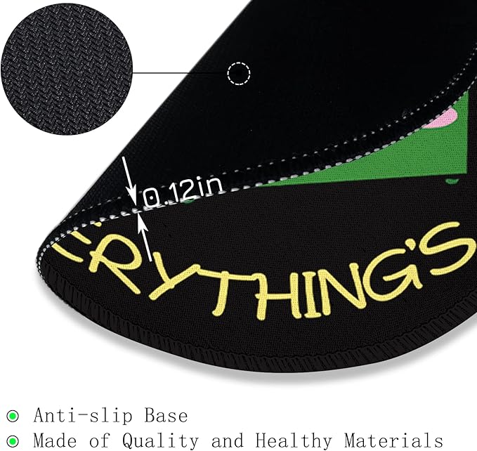 Dumpster on Fire Round Mouse Pad 8.6 x 8.6 Inch, Cute Funny Mousepad for Laptop Gaming, Stitched Edge Non-Slip Rubber Base, Home Office Decor Desk Accessories, It's Fine I`m Fine Everything is Fine