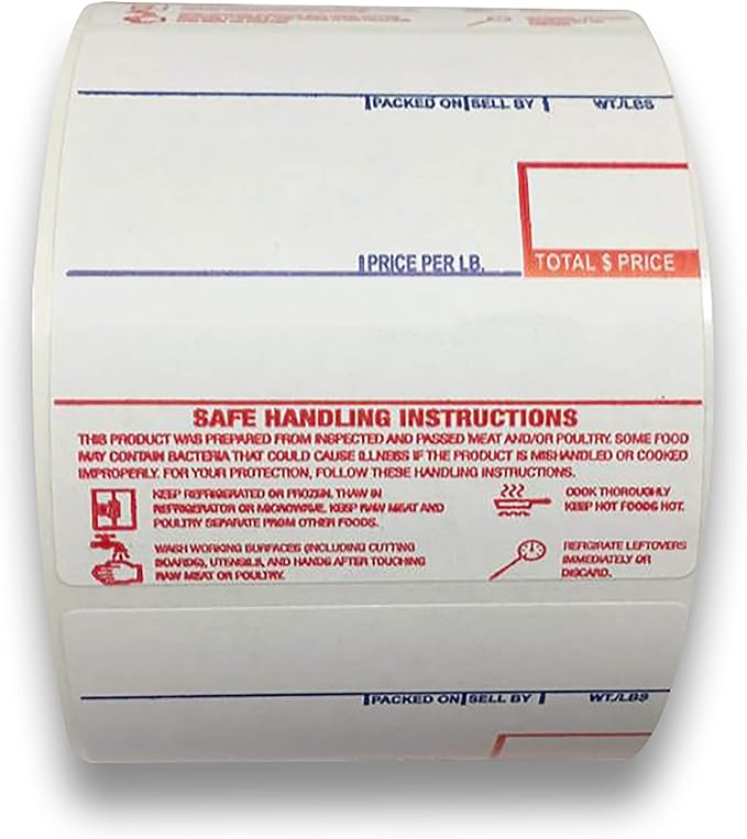 CAS LST-8040 Printing Scale Label, 58 x 60 mm, UPC/Safe, 12 Rolls per Case, CAS Scale Labels 8040, Guaranteed Quality, Try It!.