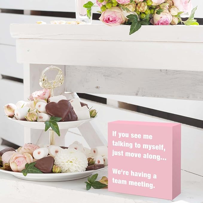 Pink Office Decor Desk Accessories Funny Office Decor Sign for Cubicle Decor or Desk Decorations for Women Home & Office Cute Desk Accessories Gifts for Women Coworker