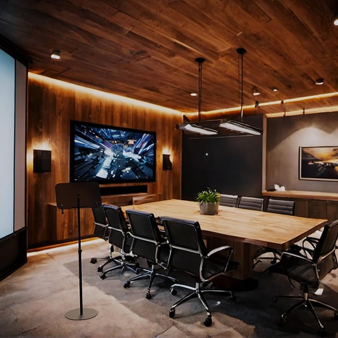 Black Acrylic Podium with Adjustable Height Small Acrylic Podium Stand Black Music Stands Book Stand for Reading Floor Holder Stand with Page Paper Clip for Cookbooks Music