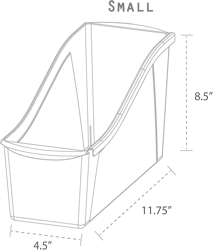 Storex Small Book Bin – Interlocking Plastic Organizer for Home, Office and Classroom, STEM Red, 6-Pack (71109A06C)