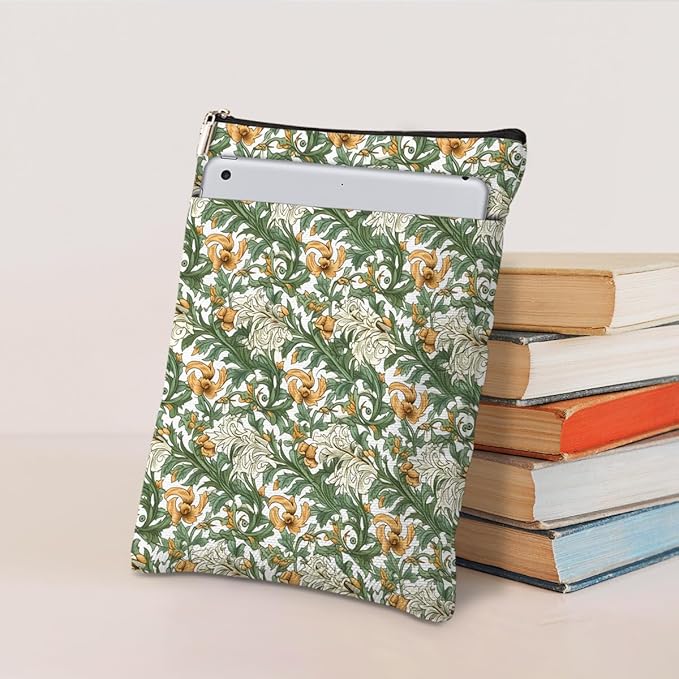 Botanical Book Sleeve, Classic Flower Book Covers for Paperbacks, Floral Book Pouch Book Protector, Book Lovers Gifts for Women Girls Aunt, Book Accessories Book Club Gifts Christmas Birthday Gifts