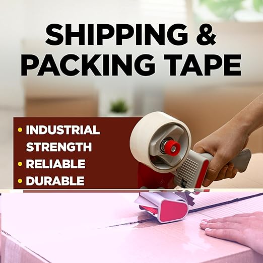 Scotch Greener Commercial Grade Shipping Packaging Tape, 1.88"x 49.2 yd, Great for Packing, Shipping & Moving, 6 Rolls (3750G-6)