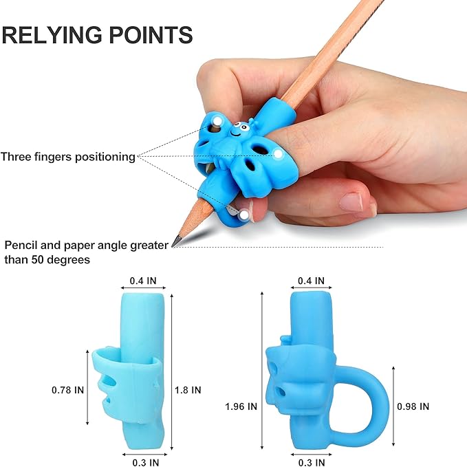 KOABBIT - Pencil Grippers for Kids Handwriting, Pencil Grip for Toddlers 2-4 Years, Pencil Helper for Kids Learning to Write,Pencil Holder Trainer Writing aid Elementary Teaching Tools