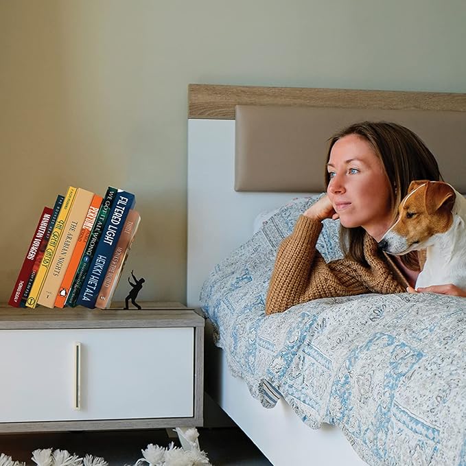 Artori Design Book Ends to Hold Books Heavy Duty - Hidden Metal Bookends for Shelves Desk or countertop - Bookend Book Holder for Home Decorative - Gift for Book Lovers and Home Decor (Falling)