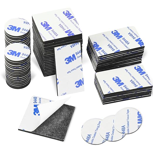 UPINS Double Sided Foam Tape, Strong Sticky Double Sided Foam Pads for Crafts Self-Adhesive Mounting Foam Tape Heavy Duty for Home Wall Decor (60, Black)