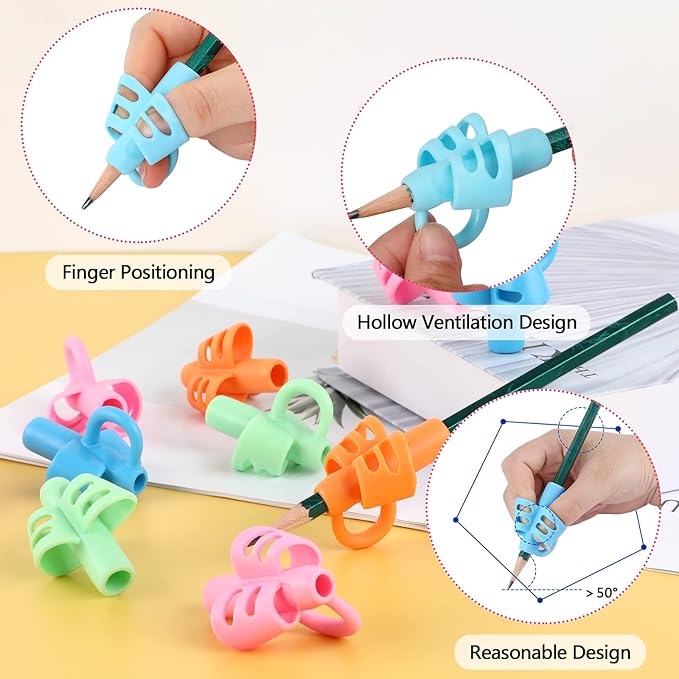 SANNIX 16 PCS Pencil Kids Grips for Kids Handwriting, Grip Posture Correction Training Pen Writing Aid Tool for Kids Toddler Preschools Children Adults Students