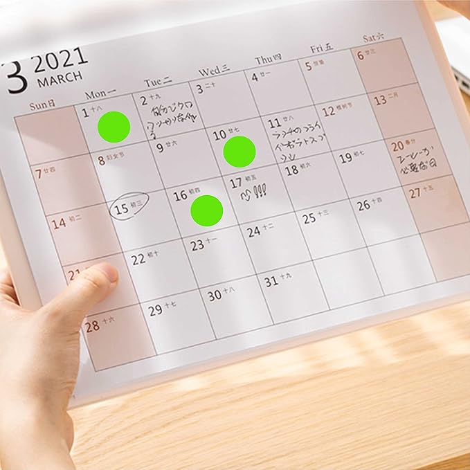 PARLAIM 3/4 Inch Roll Color Coding Labels,1000 per Roll Round Permanent Adhesive Color Coding Circle Dot Stickers for Classroom Office Home (Light Green)